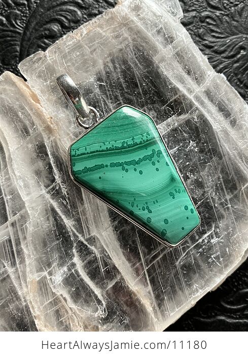 Green Malachite Coffin Shaped Halloween Crystal Stone Jewelry Pendant - #IIWE9cPdQHw-7