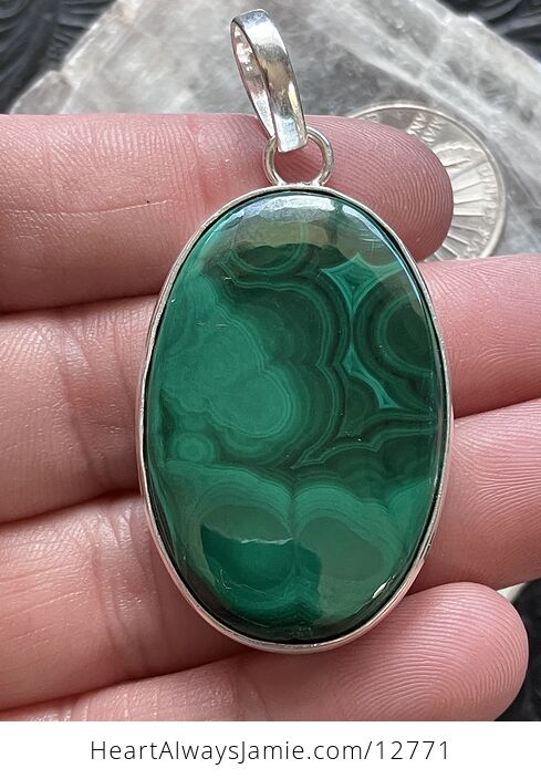 Green Malachite Crystal Stone Jewelry Pendant - #N7vpIJM8VA4-1