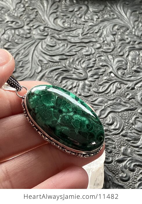 Green Malachite Crystal Stone Jewelry Pendant - #l4WoQNWPegI-3