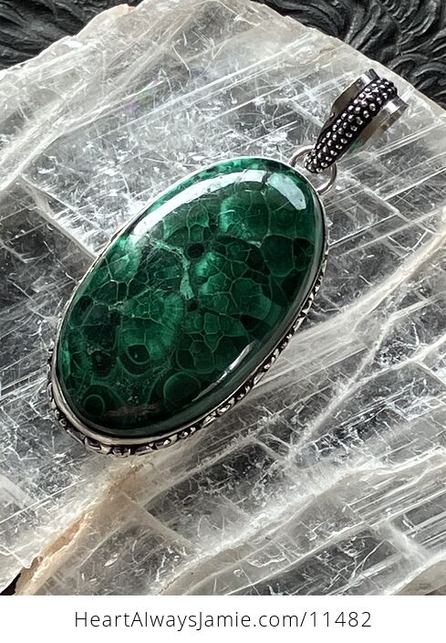 Green Malachite Crystal Stone Jewelry Pendant - #l4WoQNWPegI-9