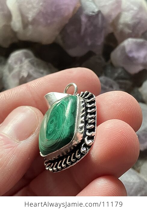 Green Malachite Crystal Stone Jewelry Pendant - #lDo0zOFS4gI-4
