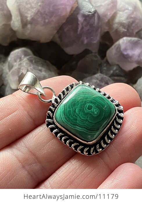 Green Malachite Crystal Stone Jewelry Pendant - #lDo0zOFS4gI-3