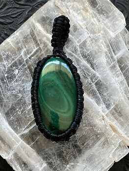 Green Malachite Crystal Stone Jewelry Thread Wrapped Pendant #ec5vwAimUCA