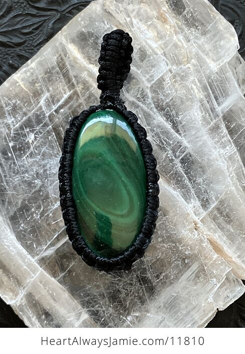 Green Malachite Crystal Stone Jewelry Thread Wrapped Pendant - #ec5vwAimUCA-1