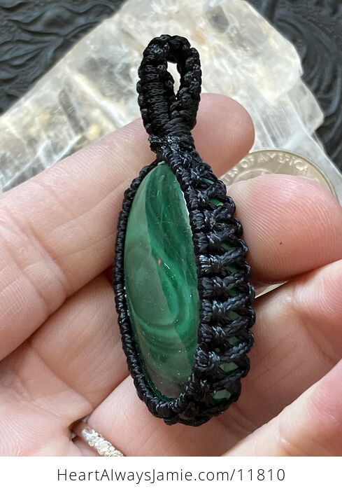 Green Malachite Crystal Stone Jewelry Thread Wrapped Pendant - #ec5vwAimUCA-5