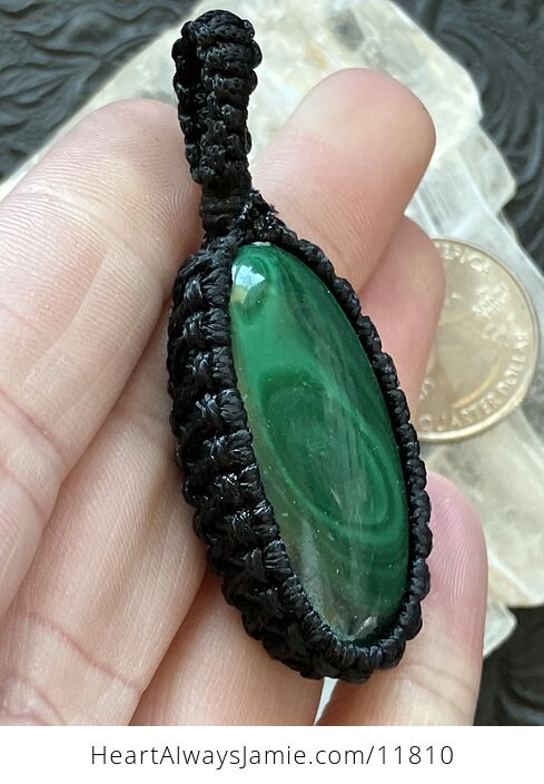 Green Malachite Crystal Stone Jewelry Thread Wrapped Pendant - #ec5vwAimUCA-4