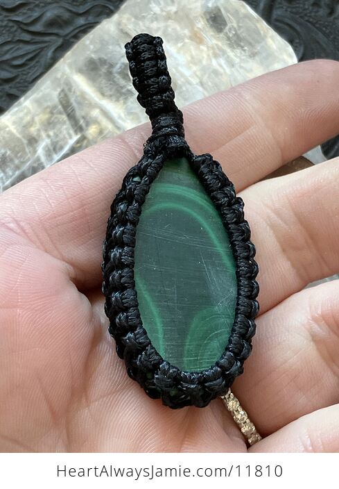 Green Malachite Crystal Stone Jewelry Thread Wrapped Pendant - #ec5vwAimUCA-6
