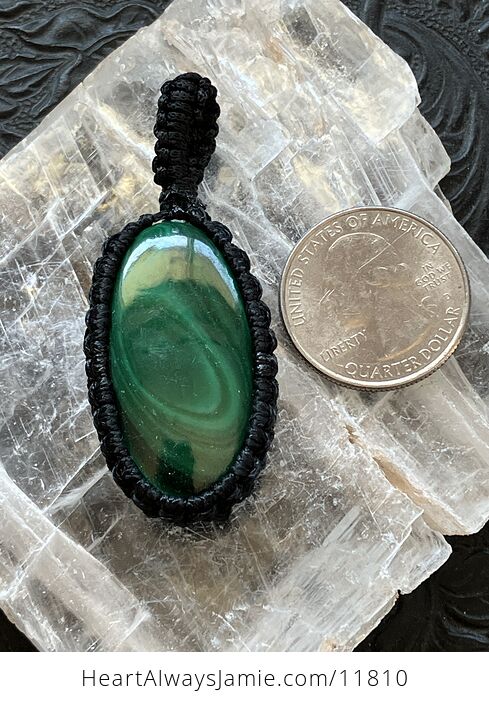 Green Malachite Crystal Stone Jewelry Thread Wrapped Pendant - #ec5vwAimUCA-2