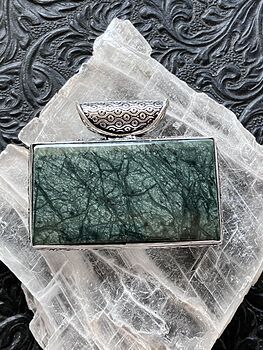 Green Marble Picasso Jasper Pendant Stone Crystal Jewelry #e8Nxkx9N9zo