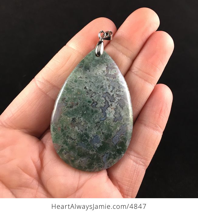 Green Moss Agate Stone Jewelry Pendant - #VS8U8Pdgu0k-1