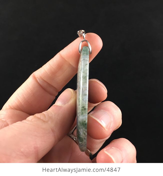 Green Moss Agate Stone Jewelry Pendant - #VS8U8Pdgu0k-5