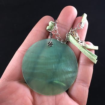 Green Mother of Pearl Nacre Shell Jewelry Pendant #p6CXRabB694