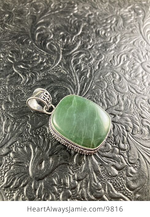 Green Nephrite Jade Crystal Stone Jewelry Pendant - #JpHiXdoifrw-5