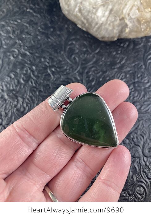 Green Nephrite Jade Crystal Stone Jewelry Pendant - #Ws5M0KwPhGc-4