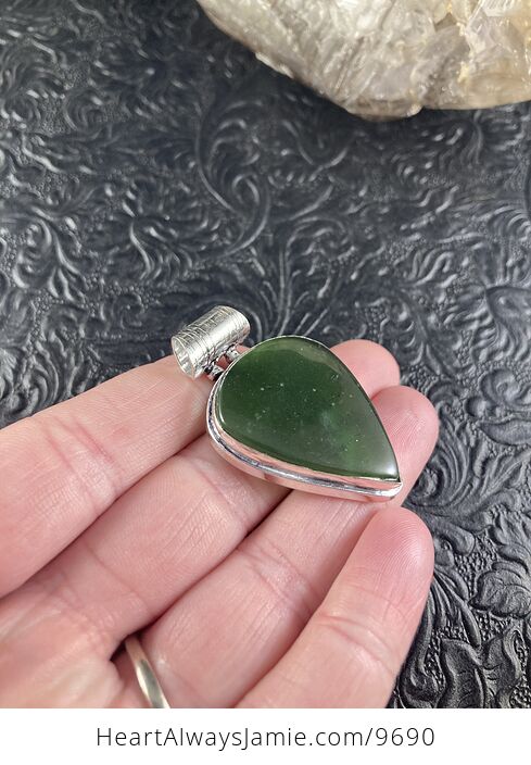 Green Nephrite Jade Crystal Stone Jewelry Pendant - #Ws5M0KwPhGc-3