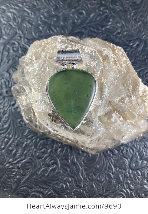 Green Nephrite Jade Crystal Stone Jewelry Pendant - #Ws5M0KwPhGc-1