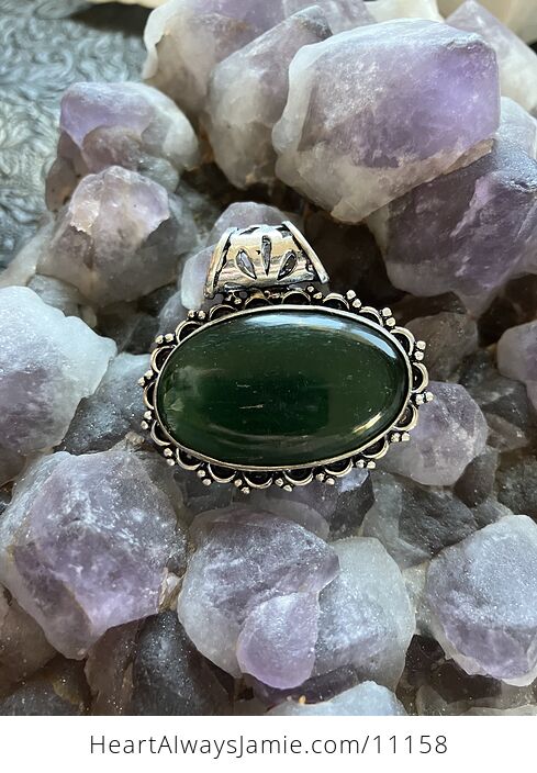 Green Nephrite Jade Crystal Stone Jewelry Pendant - #yolHdmGLpSc-1