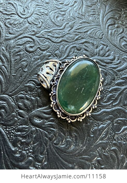 Green Nephrite Jade Crystal Stone Jewelry Pendant - #yolHdmGLpSc-8