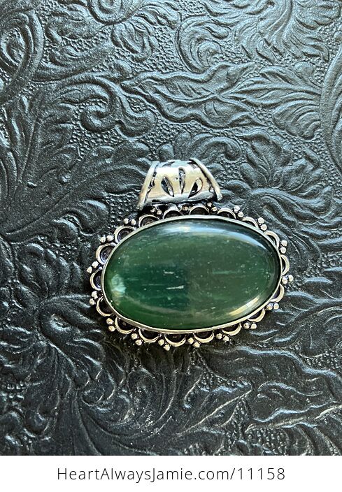 Green Nephrite Jade Crystal Stone Jewelry Pendant - #yolHdmGLpSc-7