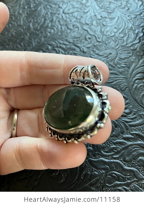Green Nephrite Jade Crystal Stone Jewelry Pendant - #yolHdmGLpSc-5