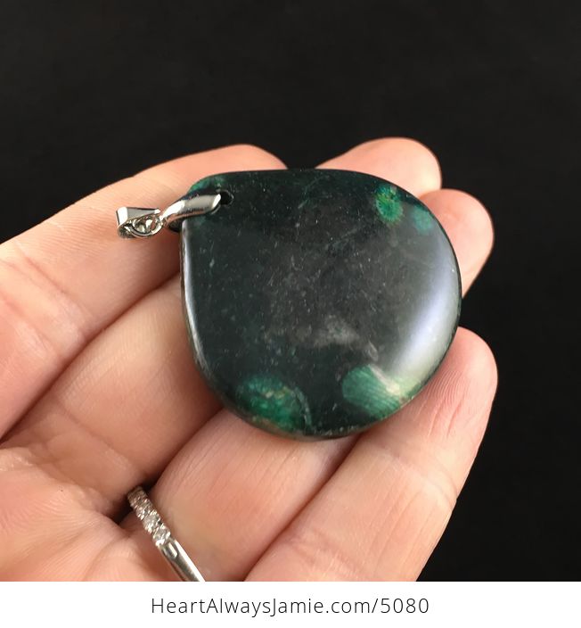 Green Nipomo Coral Fossil Stone Jewelry Pendant - #FWQas1fYtaM-4