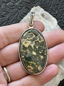 Green Ocean Jasper Crystal Stone Jewelry Pendant #0Mw0H6pzKkY