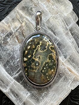 Green Ocean Jasper Crystal Stone Jewelry Pendant #ESoyiOVJKwo
