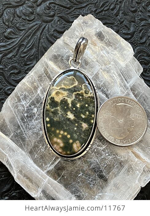Green Ocean Jasper Crystal Stone Jewelry Pendant - #0Mw0H6pzKkY-3