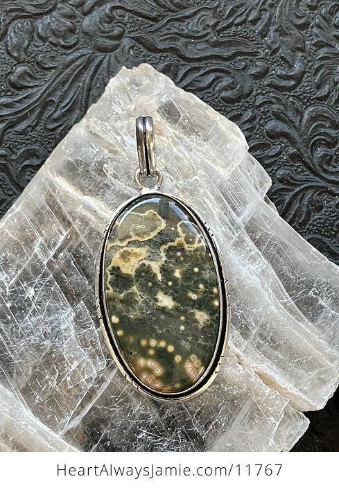 Green Ocean Jasper Crystal Stone Jewelry Pendant - #0Mw0H6pzKkY-2