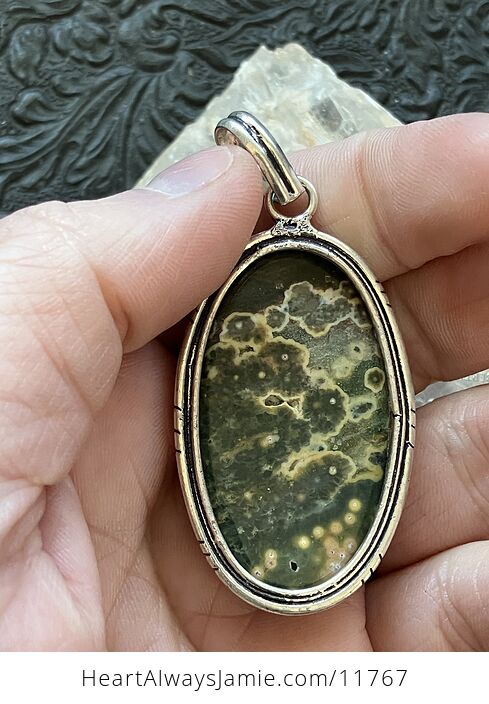 Green Ocean Jasper Crystal Stone Jewelry Pendant - #0Mw0H6pzKkY-5