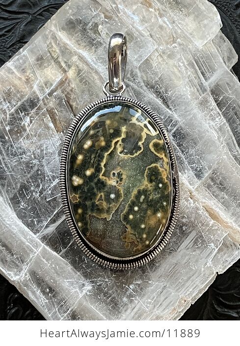 Green Ocean Jasper Crystal Stone Jewelry Pendant - #ESoyiOVJKwo-1