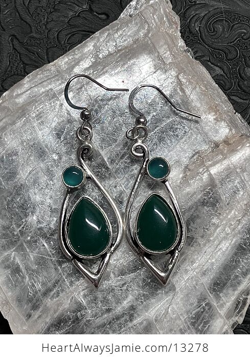 Green Onyx Chalcedony Earrings Stone Crystal Jewelry - #VZQnwNfE8JA-5