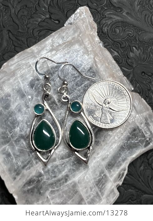 Green Onyx Chalcedony Earrings Stone Crystal Jewelry - #VZQnwNfE8JA-6