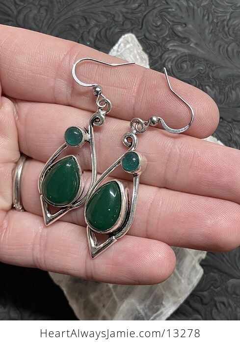 Green Onyx Chalcedony Earrings Stone Crystal Jewelry - #VZQnwNfE8JA-3