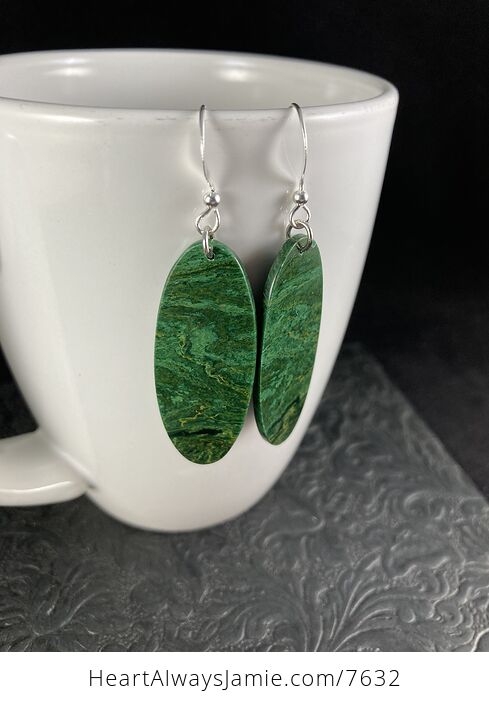 Green Oval African Jade Stone Jewelry Earrings - #I25CcQxcOaY-3