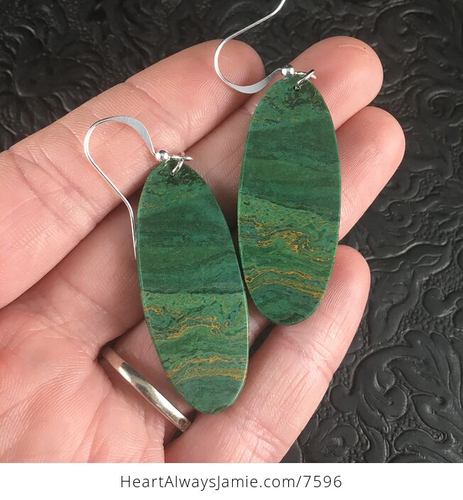 Green Oval African Jade Stone Jewelry Earrings - #XQtPbYGdSqI-2