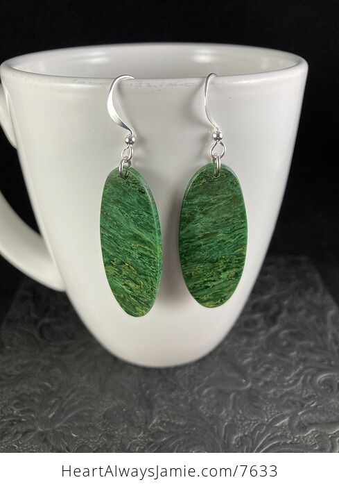 Green Oval African Jade Stone Jewelry Earrings - #pfTnXAY6nUA-2