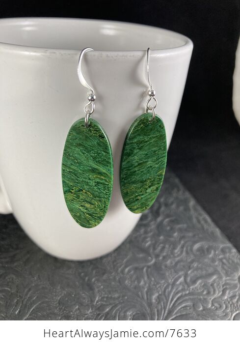 Green Oval African Jade Stone Jewelry Earrings - #pfTnXAY6nUA-3