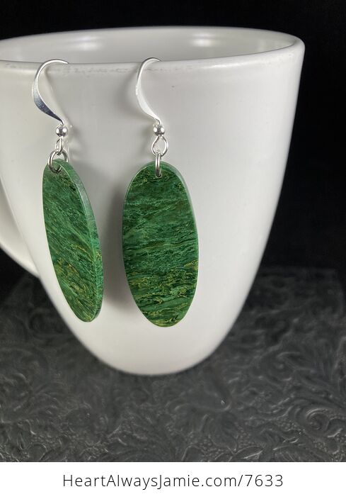 Green Oval African Jade Stone Jewelry Earrings - #pfTnXAY6nUA-4