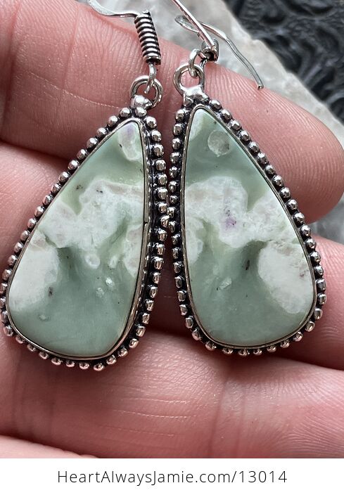 Green Peace Lucky Jade Stitchtite Quartz Serpentine Earrings Crystal Jewelry - #SgKgSxEOOAg-5