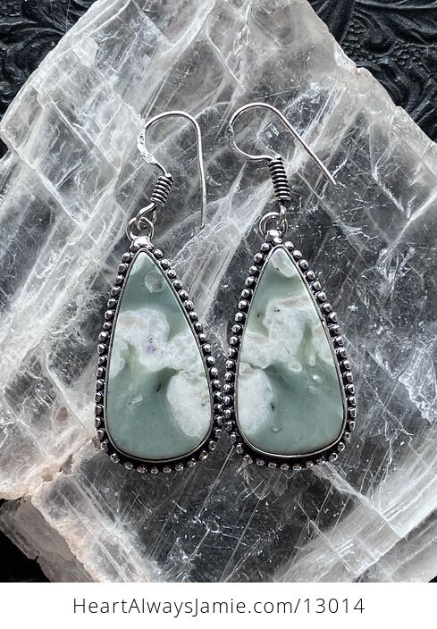 Green Peace Lucky Jade Stitchtite Quartz Serpentine Earrings Crystal Jewelry - #SgKgSxEOOAg-2