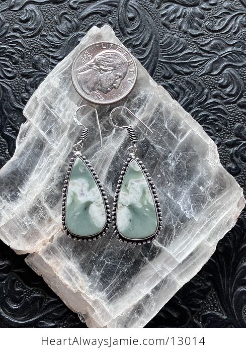 Green Peace Lucky Jade Stitchtite Quartz Serpentine Earrings Crystal Jewelry - #SgKgSxEOOAg-3