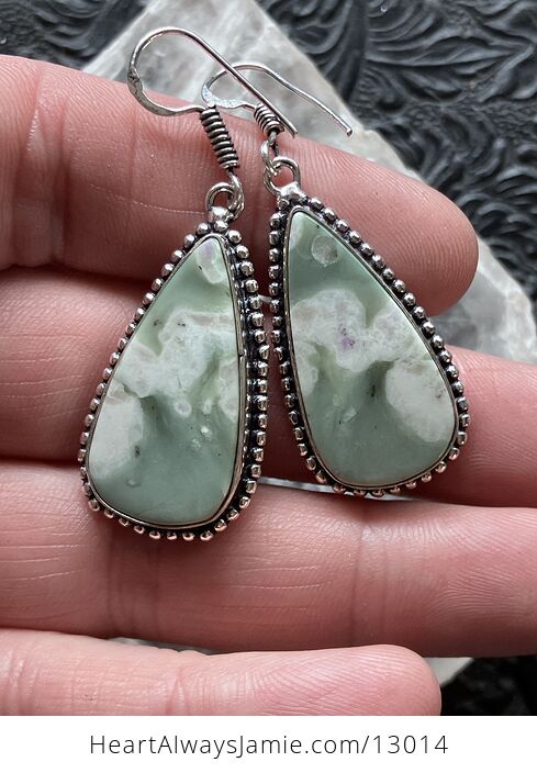 Green Peace Lucky Jade Stitchtite Quartz Serpentine Earrings Crystal Jewelry - #SgKgSxEOOAg-1