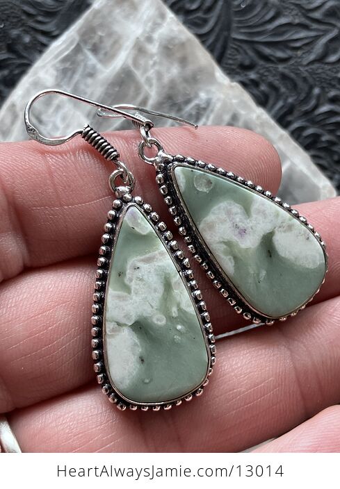 Green Peace Lucky Jade Stitchtite Quartz Serpentine Earrings Crystal Jewelry - #SgKgSxEOOAg-4