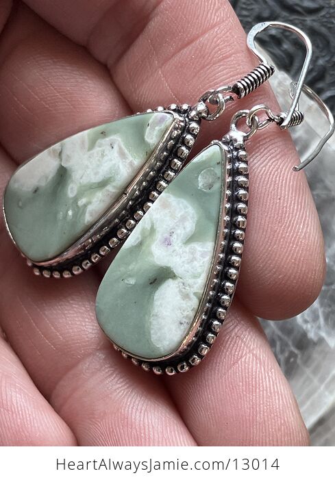 Green Peace Lucky Jade Stitchtite Quartz Serpentine Earrings Crystal Jewelry - #SgKgSxEOOAg-6