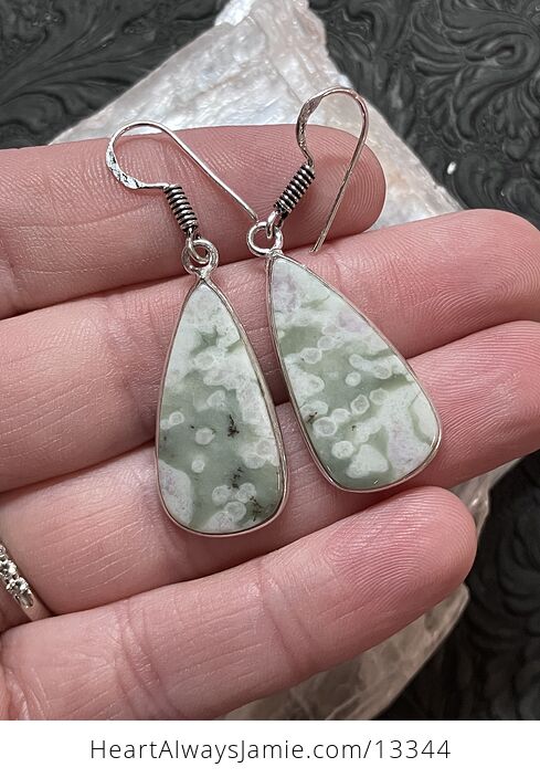 Green Peace Lucky Jade Stitchtite Quartz Serpentine Earrings Crystal Jewelry - #vCWyTANo7LY-1