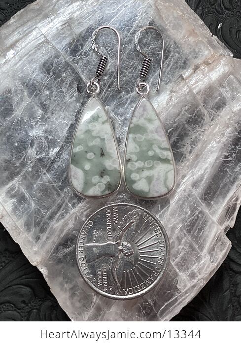 Green Peace Lucky Jade Stitchtite Quartz Serpentine Earrings Crystal Jewelry - #vCWyTANo7LY-3