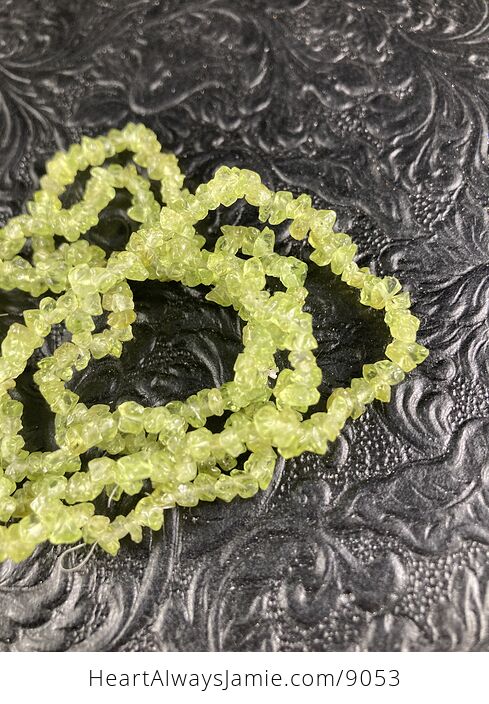Green Peridot Gemstone Jewelry Chip Bead Bracelet - #qYjQHSGFydc-2