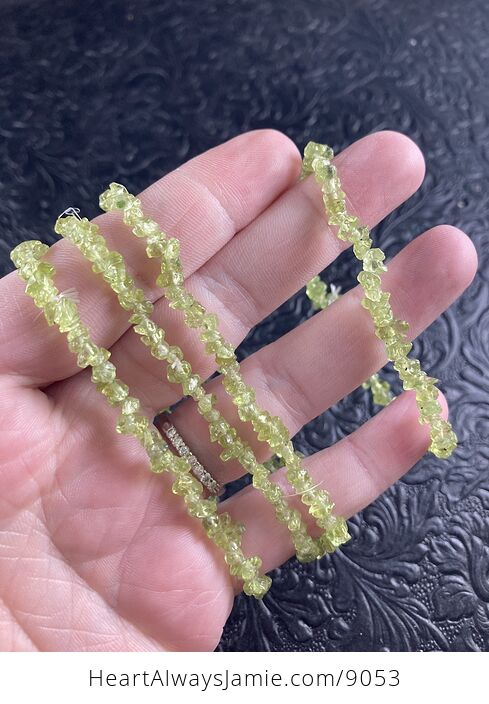 Green Peridot Gemstone Jewelry Chip Bead Bracelet - #qYjQHSGFydc-4