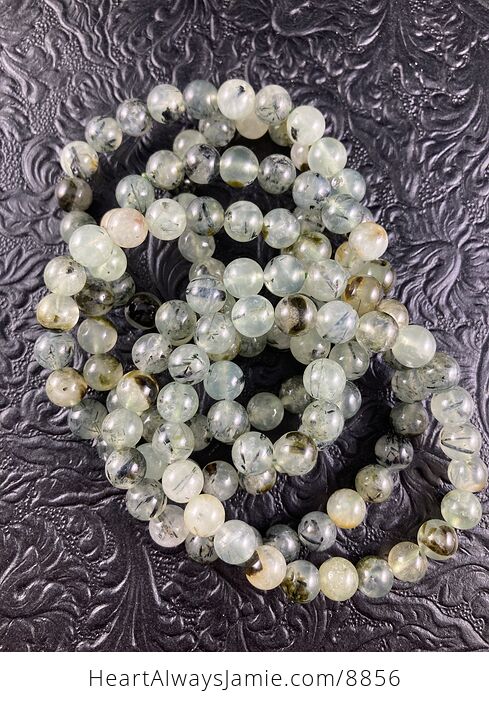 Green Prehnite and Epidote Stone 8mm Natural Gemstone Beaded Crystal Jewelry Bracelet - #RTMbxOHASS0-5